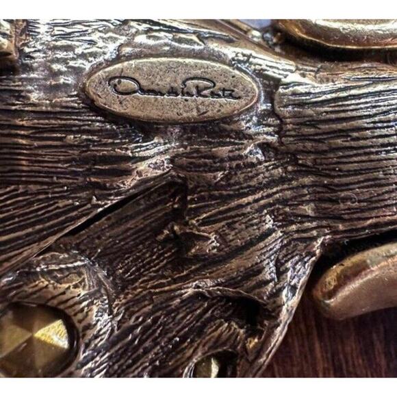 NEW with TAGS Oscar de la Renta Belt Buckle Jeweled Bow Blue main image 6